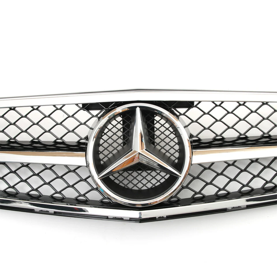 Front Grille Grill W/Emblem For Mercedes Benz W204 C250 C300 C350 2008-2014 Foto 4 de 4
