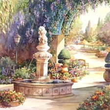 Ceramic Backsplash Tile Mural Street Scene Kitchen/Bathroom/Shower - Fountain