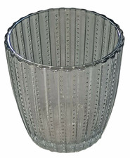 Glass Striped and Dotted Tea Light Holder ⌀ 7.3cm, Height 7.5cm