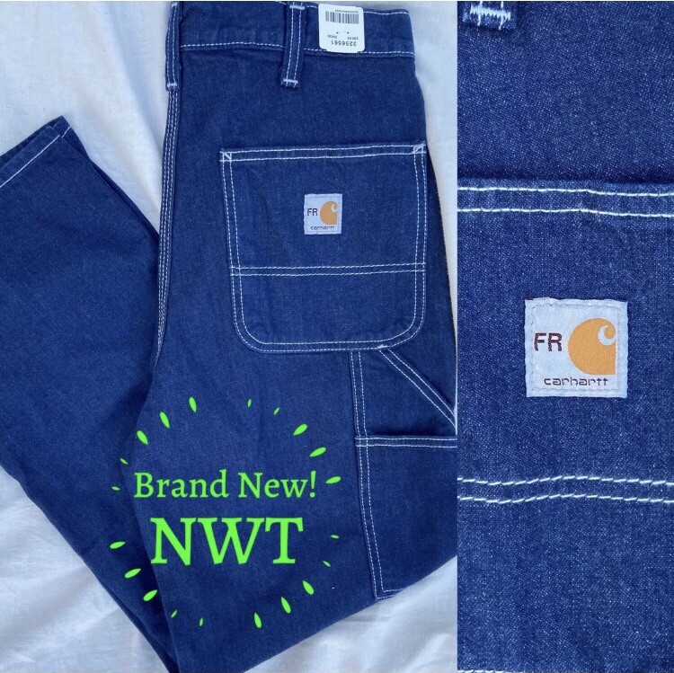 NWT Carhartt FR 60x28 Flame Resistant Blue Jean Carpenter Work Pants 290-83