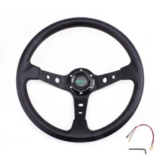 14" Deep Dish 6 Bolt Racing Steering Wheel Aluminum Horn Button 350mm RASTP