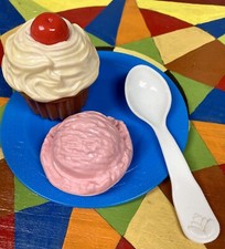 Vtg Fisher Price Tikes Play Food CUPCAKE ICE CREAM Fun Pretend Dessert Lot I-77