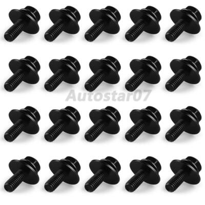 Body Bolts For Nissan- M6-1.0 x 16mm Long- 10mm Hex- 17mm Washer- 30
