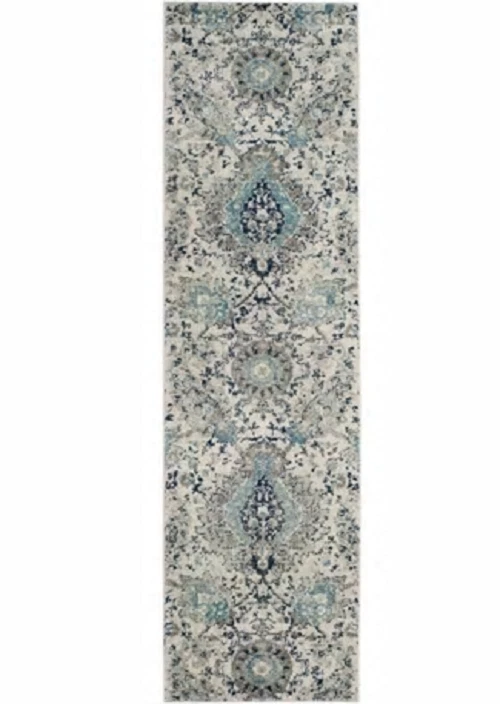 Runner 2' 3" X 4' Area Rug Bohemian Transitional Cream Light Grey Easy Care NEW - Image 2 of 4