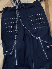 Vtg Tripp NYC Daang Goodman Pants Sz Small Chains Studs Bondage Gothic Punk Rave