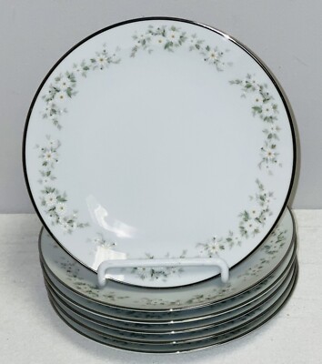 6 Noritake ANNABELLE w/PLATINUM 6 1/4'' BREAD PLATES  #6856