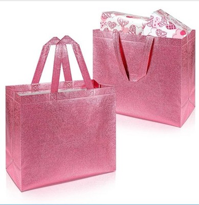 2 PHOGARY Gift Bags with Handles Pink Glitter Stylish Party Bags Order By Two s