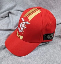 FONSECA My Father Cigars Strapback Hat Cap Red Gold Embroidery OSFM New