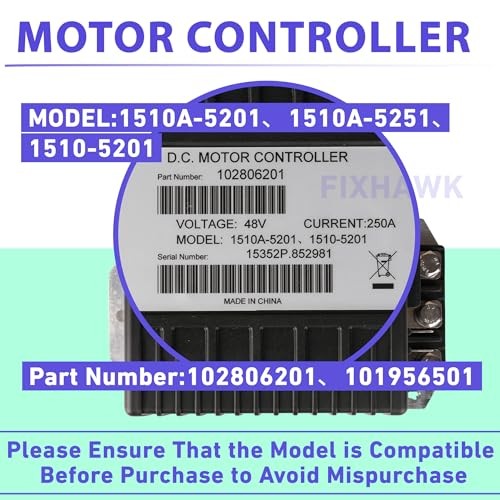 1515-5206 /1515-5201 /1510A-5201/1510A-5251,48V 250A DC Motor Speed Black - Picture 3 of 7