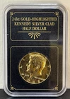1968-D Kennedy SILVERHalf 24kt GOLD Plated Slabbed
