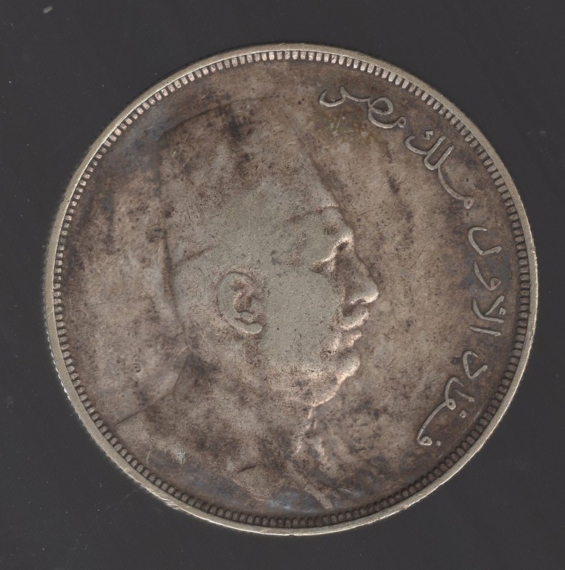 RARE silver XF 1923 EGYPTIAN 20 PIASTRES KING FUAD I civilian attire COIN