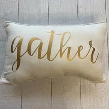 Gather Pillow White and Gold