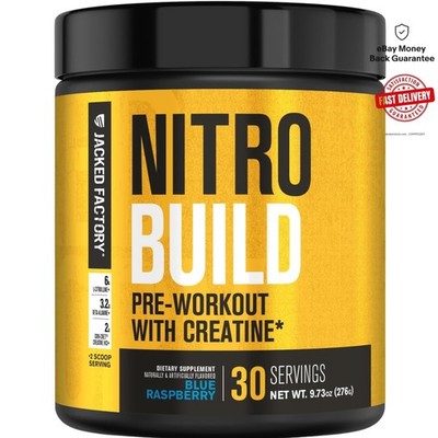 Elevate Workouts with Nitrosurge Build Pre Workout - 30 Servings, Blue Raspberry