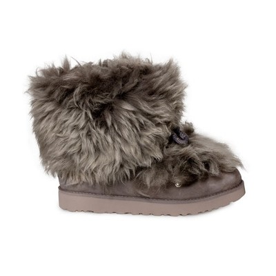 UGG CLASSIC POSH MINI THUNDER CLOUD SUEDE SHEEPSKIN WOMEN'S BOOTS