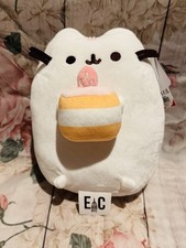 New White Pusheen Holding a Strawberry Cake Plush 9.5inches Exclusive NWT RARE