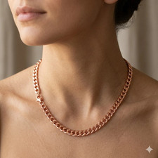 Pure Copper Cuban 7mm Chain 26" Necklace Curb Link Arthritis Therapy Necklace