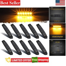 10pcs 3.8 Amber Led Side Marker Clearance Lights For Trucks Buses Trailers 12v