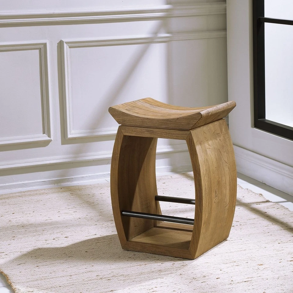 Connor - 25 Inch Modern Wood Counter Stool Accent Furniture Uttermost 24988 - Image 4 of 4