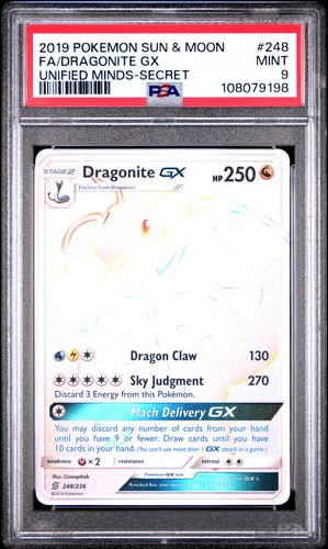 Dragonite-GX graded PSA 9 for sale on eBay