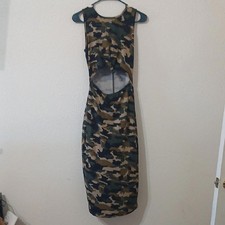 Fashion Nova Backless Camouflage Dress