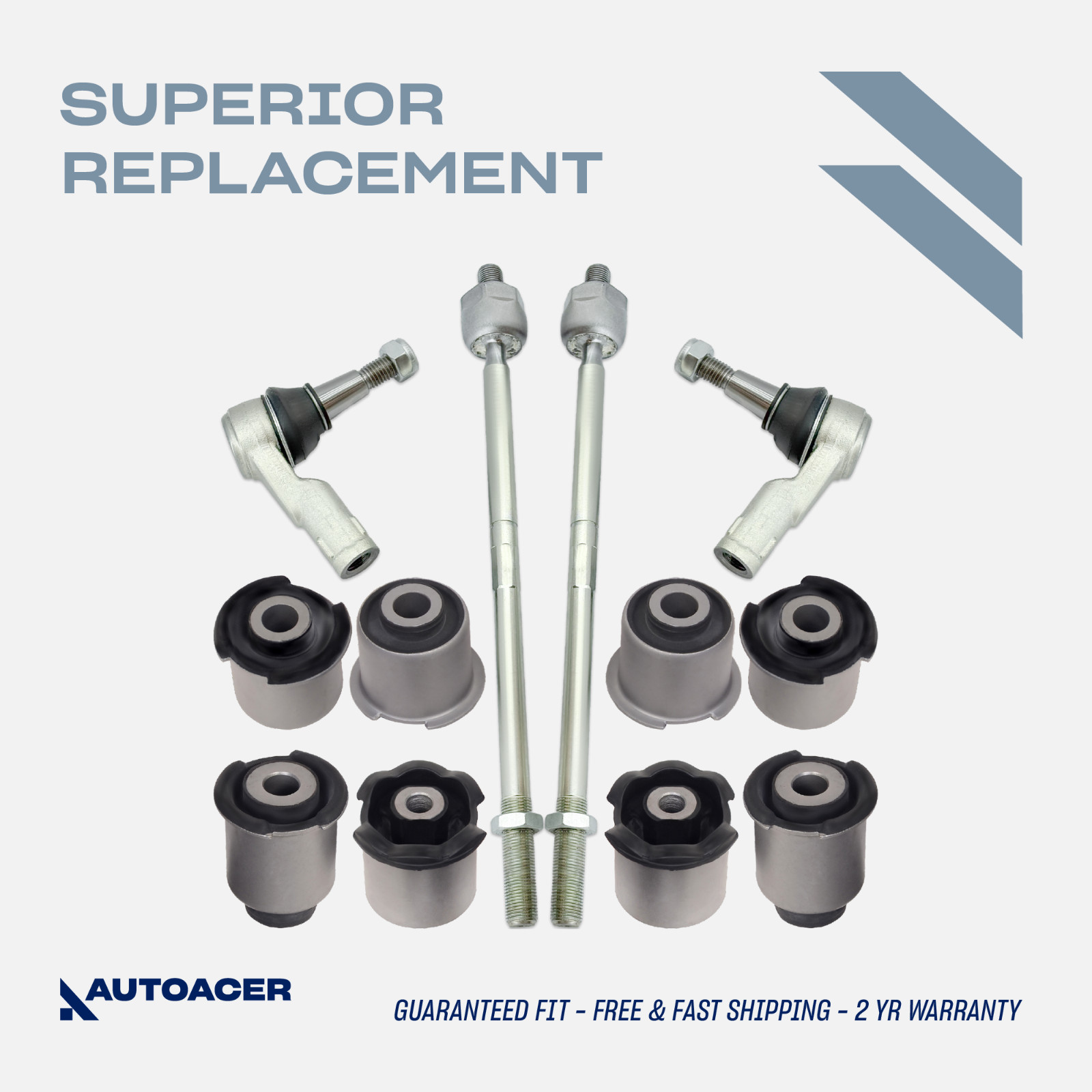 AUTOACER 12p Front Suspension Bushes Tie Rod Ends Inner Outer For LR Discovery 4