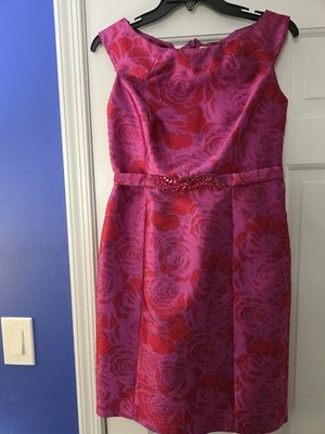 RICKIE FREEMAN TERI JON Polyester/ Silk jacquard floral mini dress Original $500