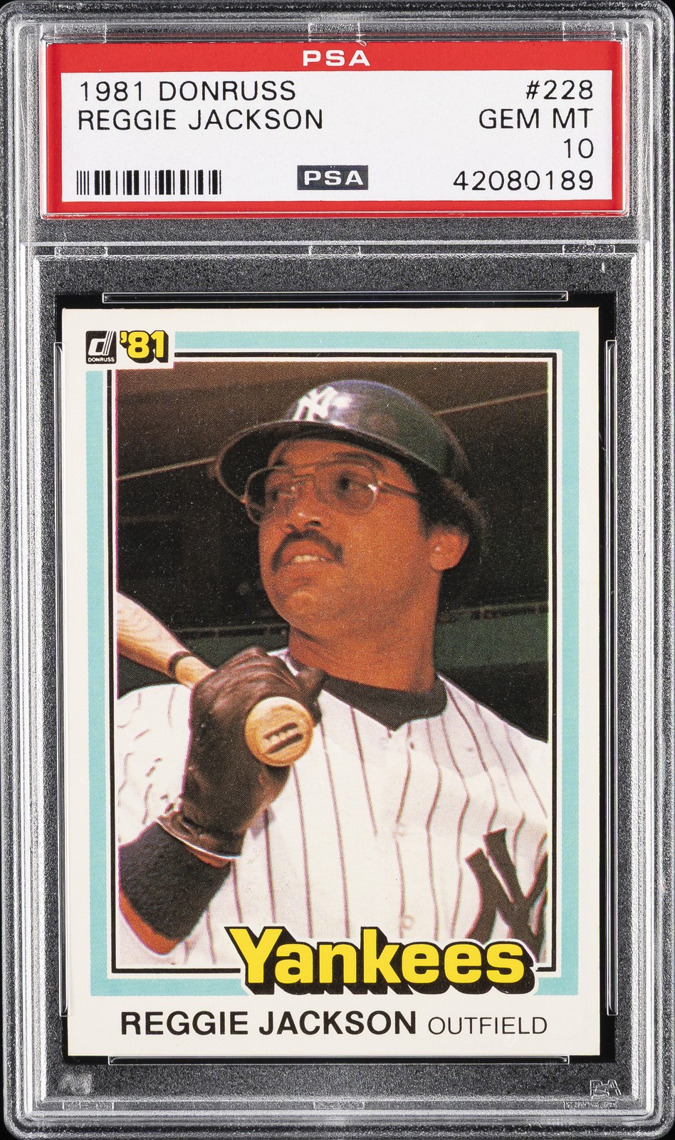 1981 DONRUSS #228 REGGIE JACKSON PSA 10