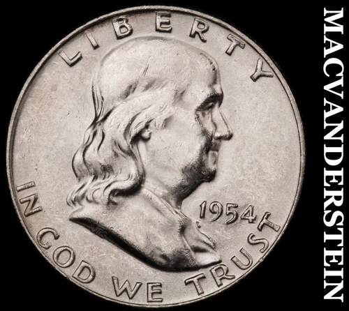 1954-D Silver Franklin Half Dollar - Choice Gem Brilliant Unc  Lustrous  #G9000