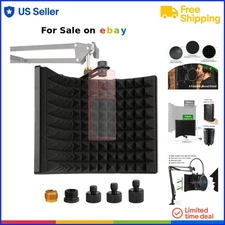 Microphone Isolation Shield Foam Foldable Studio Sound Absorber for Condenser...