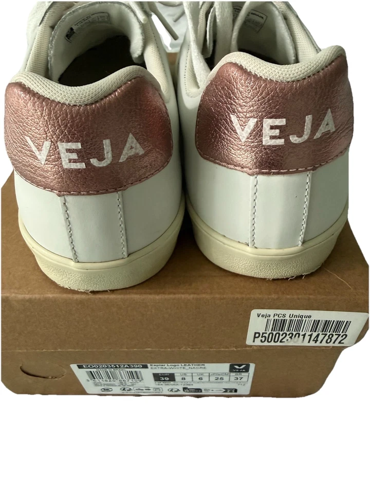 Veja Women’s Sneakers Esplar White Pink Rose Gold 39 8 - Image 2 of 4