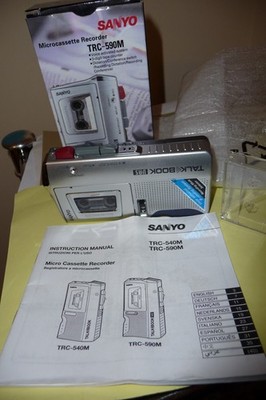 Sanyo TRC-590M Sprachgesteuerter Microcassette Recorder + Box & Handbuch - G.W.O.!
