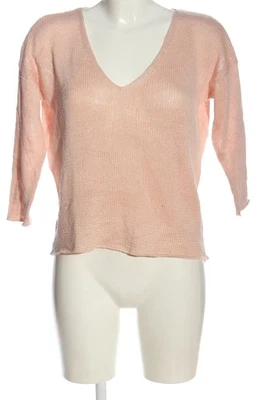 STRADIVARIUS Pull en maille fine Dames Pull T EU 38 rose style décontracté - Photo 1/4