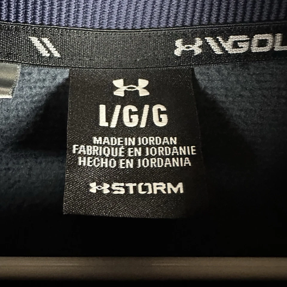 Suéter polar Yale Under Armour Golf Drive Storm 1/2 cremallera para hombre grande azul LEER Foto 3 de 4