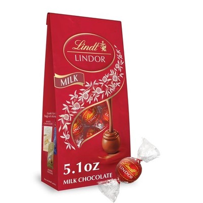 2 Pack Lindt Lindor Milk Chocolate Christmas Candy Truffles, 5.1 Oz Bag Each