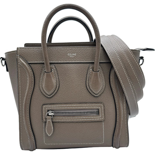 CELINE Luggage Nano Shopper Lambskin Handbag 189243 #OKB5291