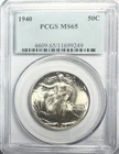 1940 Walking Liberty Half Dollar - PCGS MS-65  - White GEM - Old Holder