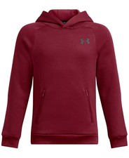 NWT Under Armour Boys Armour Fleece Long Sleeve Pullover Hoodie, Maroon, Sz L