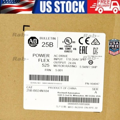 25B-B024N104 New AB 25B-B024N104 Power Flex 525 5.5KW 7.5HP AC Drive US Free Tax