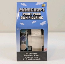 Minecraft Steve Paint Your Own Figurine Craft Set w/ Paints  Brush New