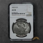 1923-S Silver Peace Dollar $1 - NGC AU58 - San Fransisco