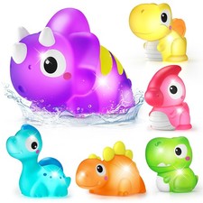 6 Packs Dinosaurs Light Up Bath Toys for Kids Ages 1-3, Water-Activated Toys ...