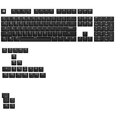 Glorious GPBT Basics KeyCaps, ANSI Layout (US), PBT, Dye-Sub-Classic Black (Glo-