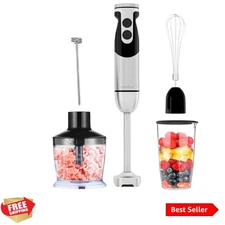 Professional 400W Titanium Immersion Blender Set: Whisk, Chop, Blend Effectively