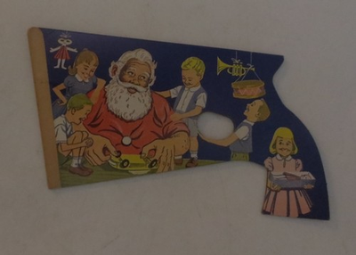 #ad 50’s Coca Cola Toy Cardboard Snap Gun Christmas Santa $10.00