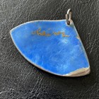 MCM Modernism Heinz Enamel Silver FACE Pendant Signed 1-1/2” VVG Teal Royal — photo 2