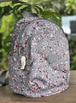 Kipling kleiner Mini Rucksack Tasche Terrazzo gemustert