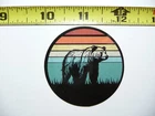 BEAR WALKING IN FIELD SMALL STICKER DECAL HIKING CAMPING WOODS GEAR PARK