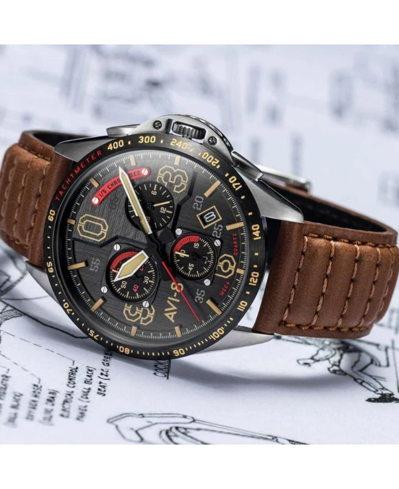 AVI-8 Men Analog Quartz Casual Watch Classic Dress Multicolor Dial Waterproof Ro - Image 4 of 4