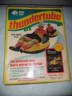 Vintage Sno Snow Cat Thundertube Inflatable 1979 Snow Tube Pool # 7520