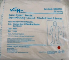 ValuMax Liquid Guard Breathable Coveralls Attached Hood Booties XL